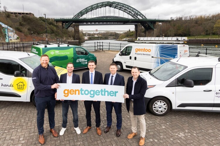 Left to right are Jason Oakes (0800 Repair), Andrew Harrow (Esh Construction) Peter Akers (Gentoo), Marc Edwards (Gentoo) and Simon Watson (Re:Gen North East).