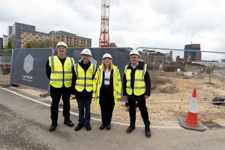 From left to right are Leeds City Council leader James Lewis, local MP Alex Sobel, West Yorkshire mayor Tracy Brabin and Clarion Housing director Richard Cook