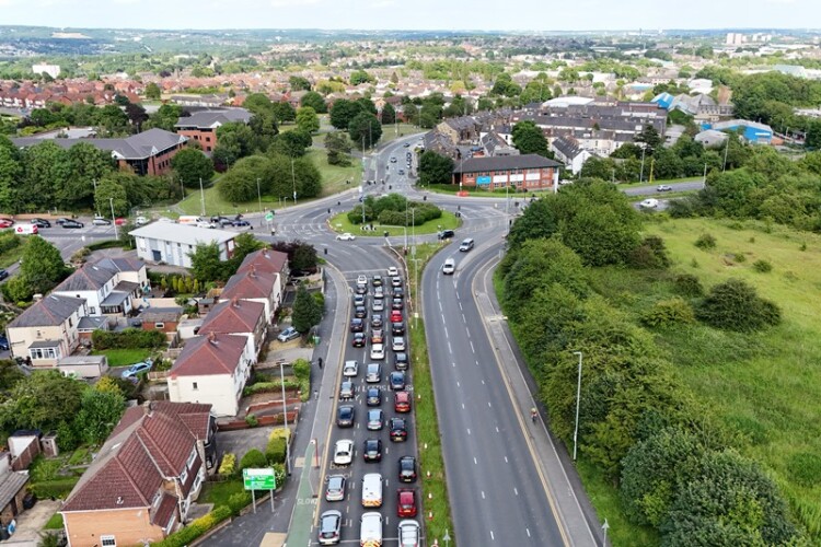 Dawsons Corner, the junction of the A647 and the A6120 ring road