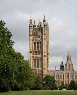 Victoria Tower as seen from Victoria Tower Gardens [© House of Lords]