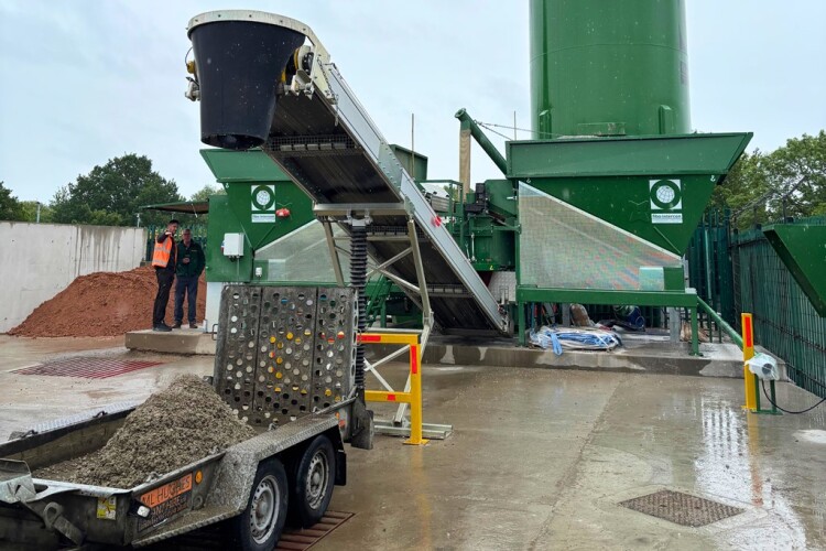 Collecting a small batch of concrete