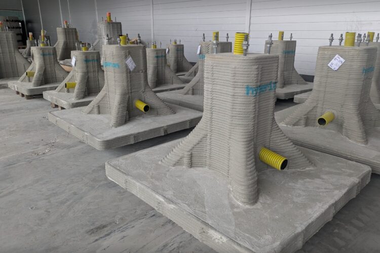 First batch of foundations for National Grid waiting for integrity testing at the University of Sheffield