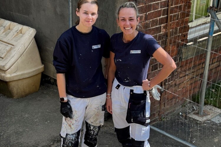 Bagnall decorators Abbie and Khiara
