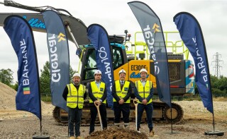 Marking ground breaking are, from left to right, Adam Hurt (Glencar), Patrick Batten (Barjane), Leo Barlatier (Barjane) and Stuart Cowan (Glencar) Marking ground breaking are, from left to right, Adam Hurt (Glencar), Patrick Batten (Barjane), Leo Barlatier (Barjane) and Stuart Cowan (Glencar)