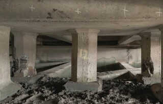 The damaged columns