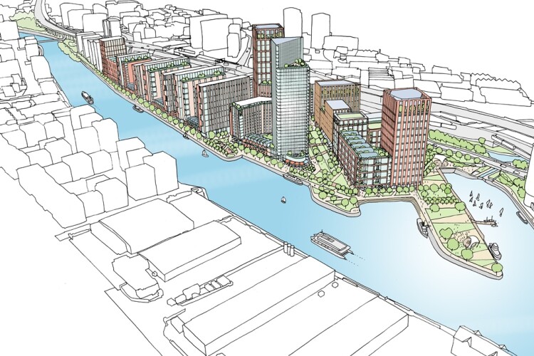 Illustrative view of Manchester Waters from Jon Matthews Architects