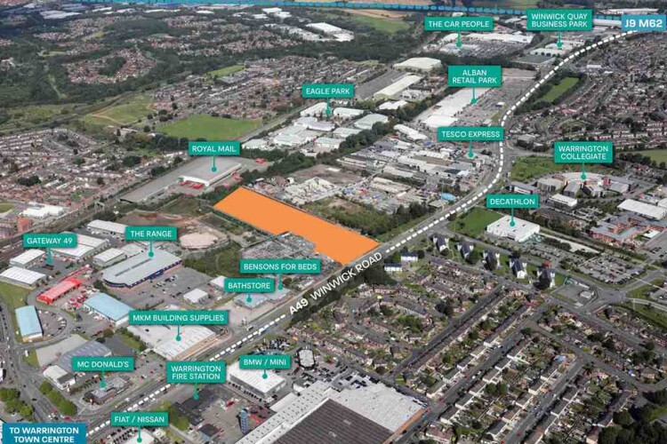The gas works site is on Winwick Road in Warrington