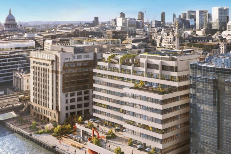 CGI of the remodelled Fresh Wharf, formerly St Magnus House, near London Bridge