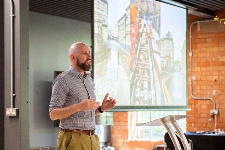 1Energy project director Nick Johnston explains the Derby project to city leaders