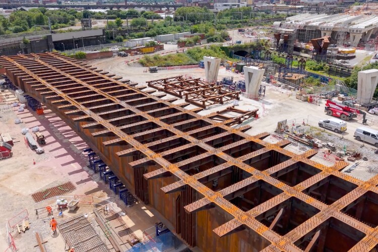 Lawley Middleway bridgework ready for moving into place