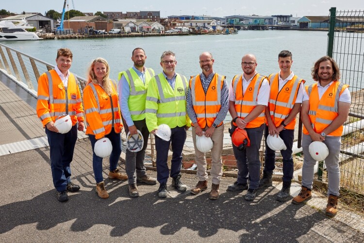 The project team (left to right): Dominic Perris and Elizabeth Rabett from surveyors Dalcour Maclaren; Rob Hayman and Mike Crook from Knights Brown; and client representatives Matt Hosey, Rob Thomas, Peter Christie and Talal Aburumman.