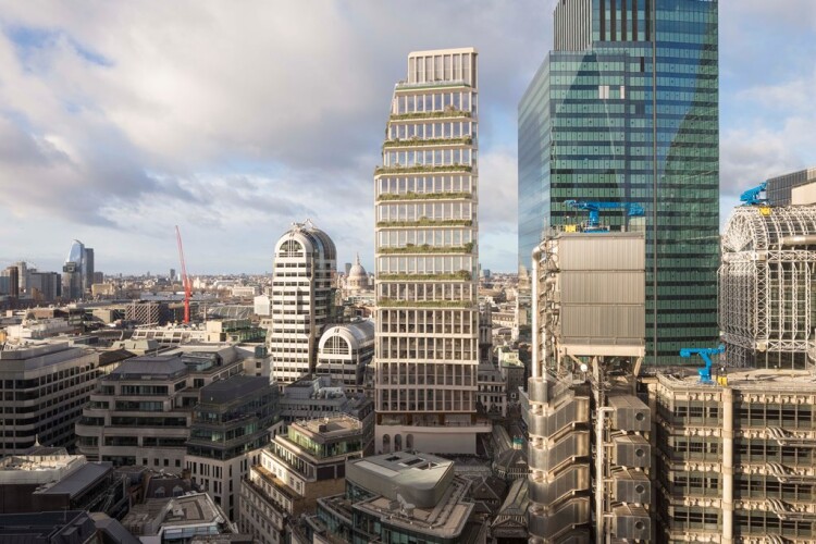 The new 85 Gracechurch Street building has been designed with substantial foliage