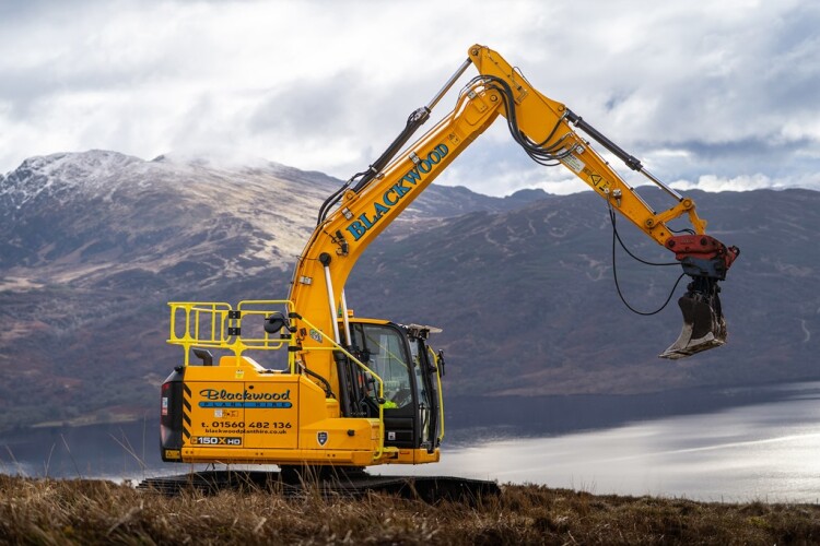One of Blackwood's new JCB 150XHD excavators at work in the Highlands