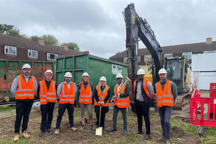 (L-R) Wayne Bedier, James Doubleday and Ricky Lewis from Marfleet & Bradshaw, Cllrs Cathy Sisterson, Sue Shinnick and Srikanth Panjala, Bruce Chibesa from Thurrock Council and Andrew Ashley from Marfleet & Bradshaw