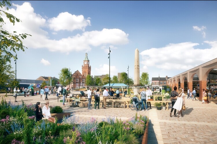 Artist's impression of the revamped Market Square in Earlestown