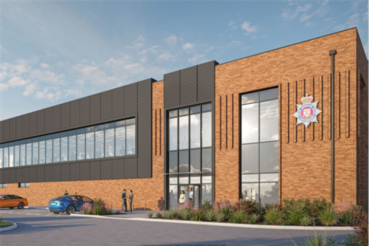 CGI of the planned Chesterfiled custody suites building