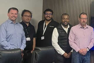 Left to right are Mark Coleman (Colemans), Yu Jia (Aston University), Andrew Makar (KTP associate), Titus Akpan (Colemans), Mark Matchett (Innovate UK) Left to right are Mark Coleman (Colemans), Yu Jia (Aston University), Andrew Makar (KTP associate), Titus Akpan (Colemans), Mark Matchett (Innovate UK)