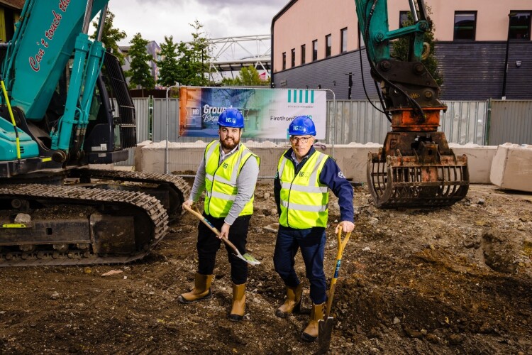 Firethorn development manager Marcus Allen (left) and HG Construction’s construction director Bryan Haynes on site