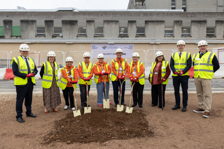 Hospital volunteers led the groundbreaking event 