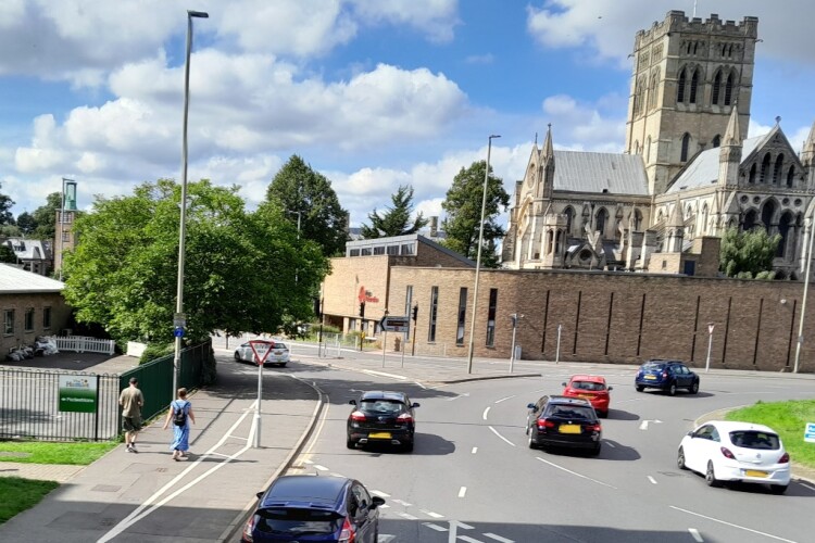 Grapes Hill roundabout in Norwich