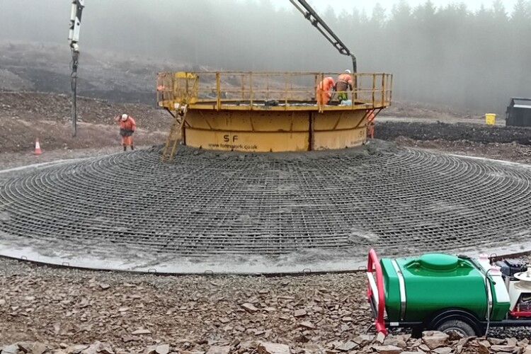 First concrete pour at Windy Standard III in Dumfries & Galloway 