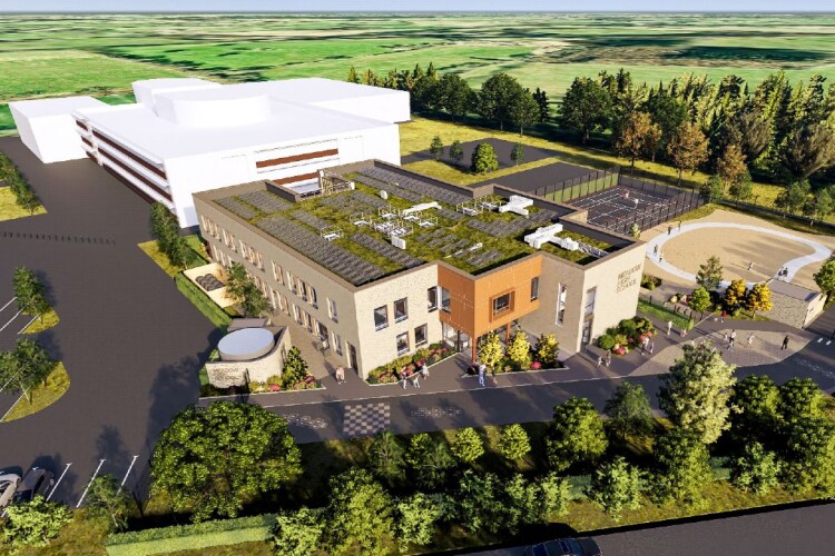 Rendering of Meadow High School's extension [Noviun Architects]