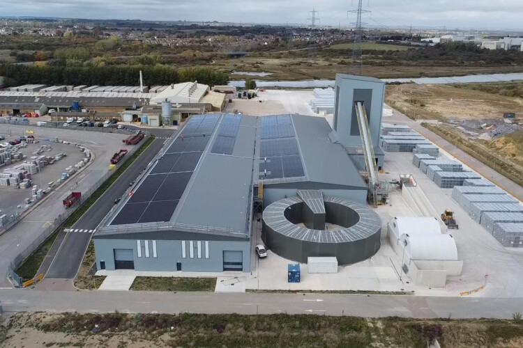 The new concrete tile factory at Smeed Dean