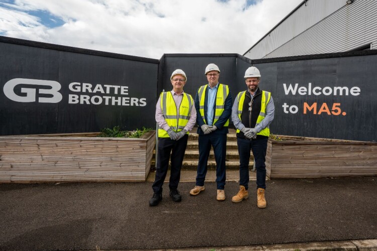 On site in Manchester are (from left) GBL operations director Joe Bradley, managing director Remi Suzan and project manager Jamie Connolly 