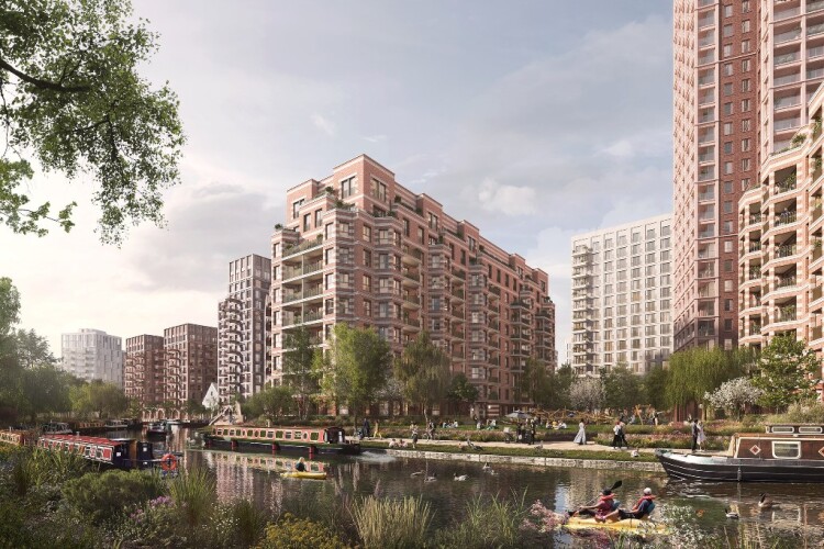 CGI of the approved Kensal Canalside development