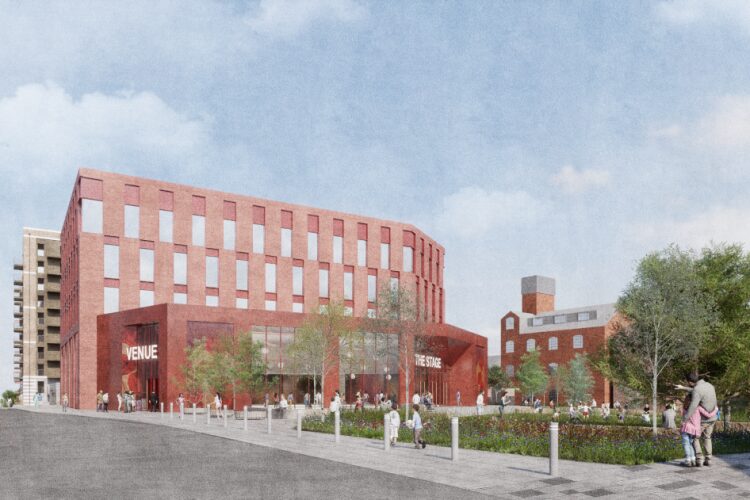 CGI of Luton's The Stage scheme