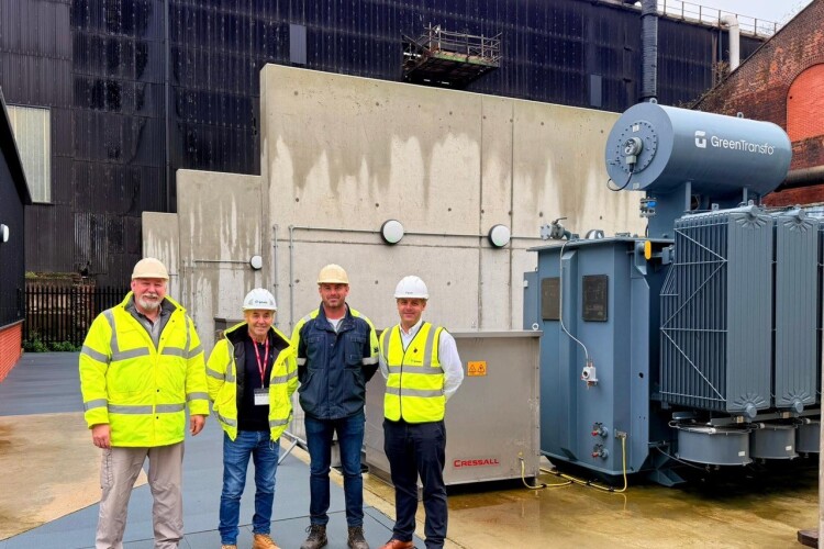 Left to right are Graham Henry-Whittle (Sheffield Forgemasters construction manager), Ian Needham (Ipsum tech director),  Lee Jordan (Forgemasters PM) and Barry Grier (Ipsum MD)
