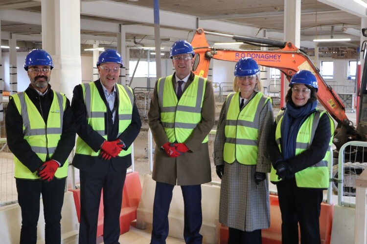 Representatives from NHS Property Services and University Hospitals Coventry & Warwickshire NHS Trust joined Tilbury Douglas on site to mark the start of works